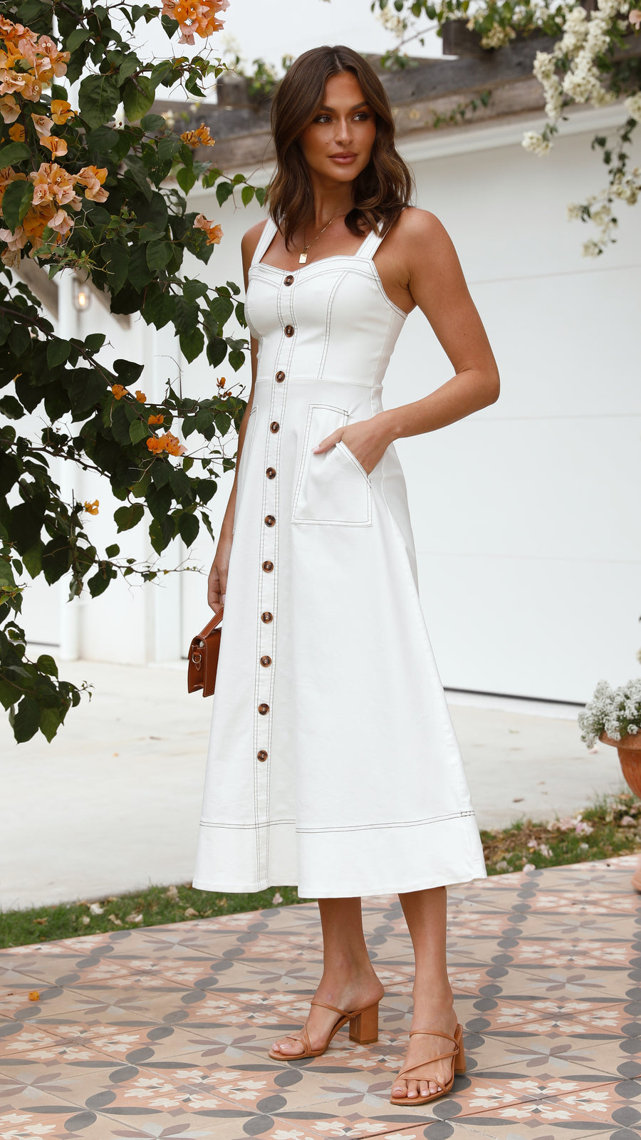 Abito bianco in denim