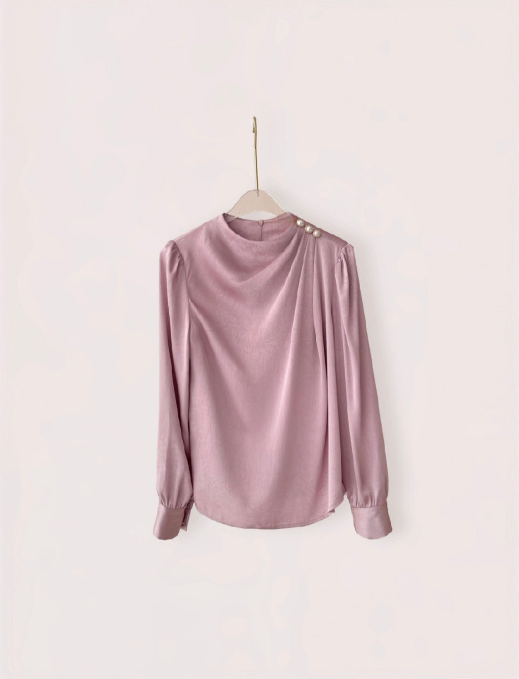 Satin top with cowl