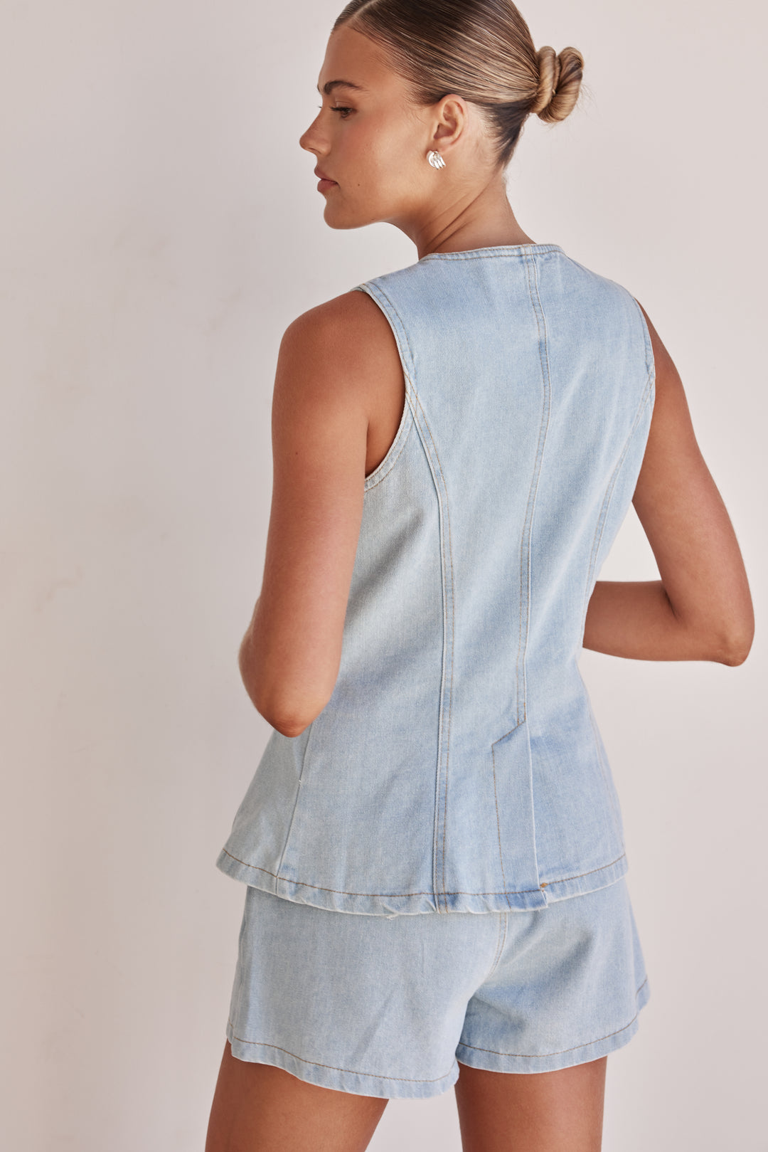 Denim Vest - Sleeveless Jean Vest for Women with Front Pockets