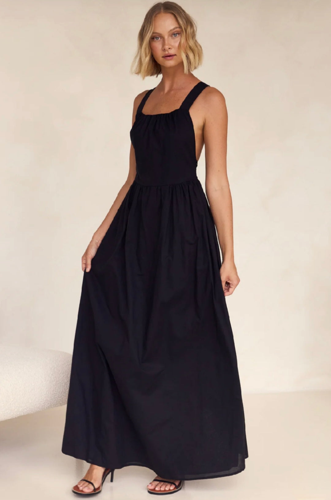 Black Poplin Cotton Dress