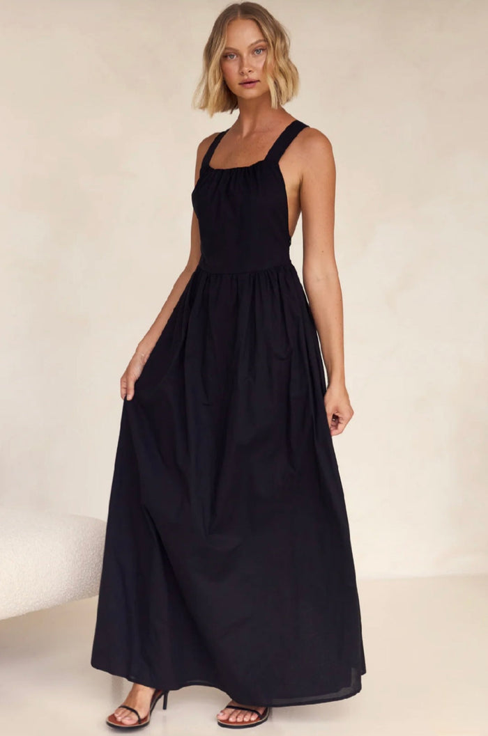 Black Poplin Cotton Dress