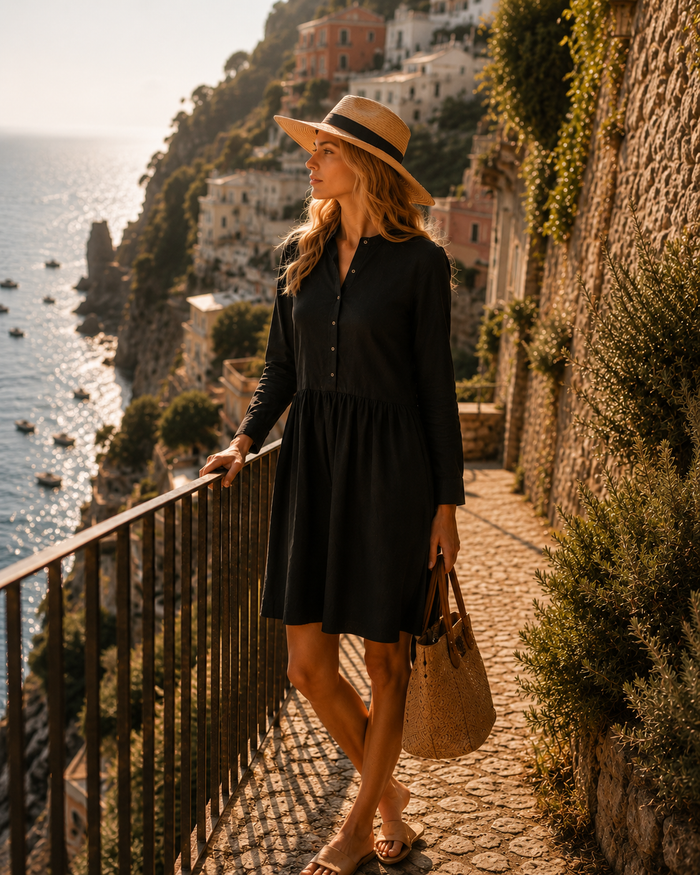 Abito in lino nero lifestyle