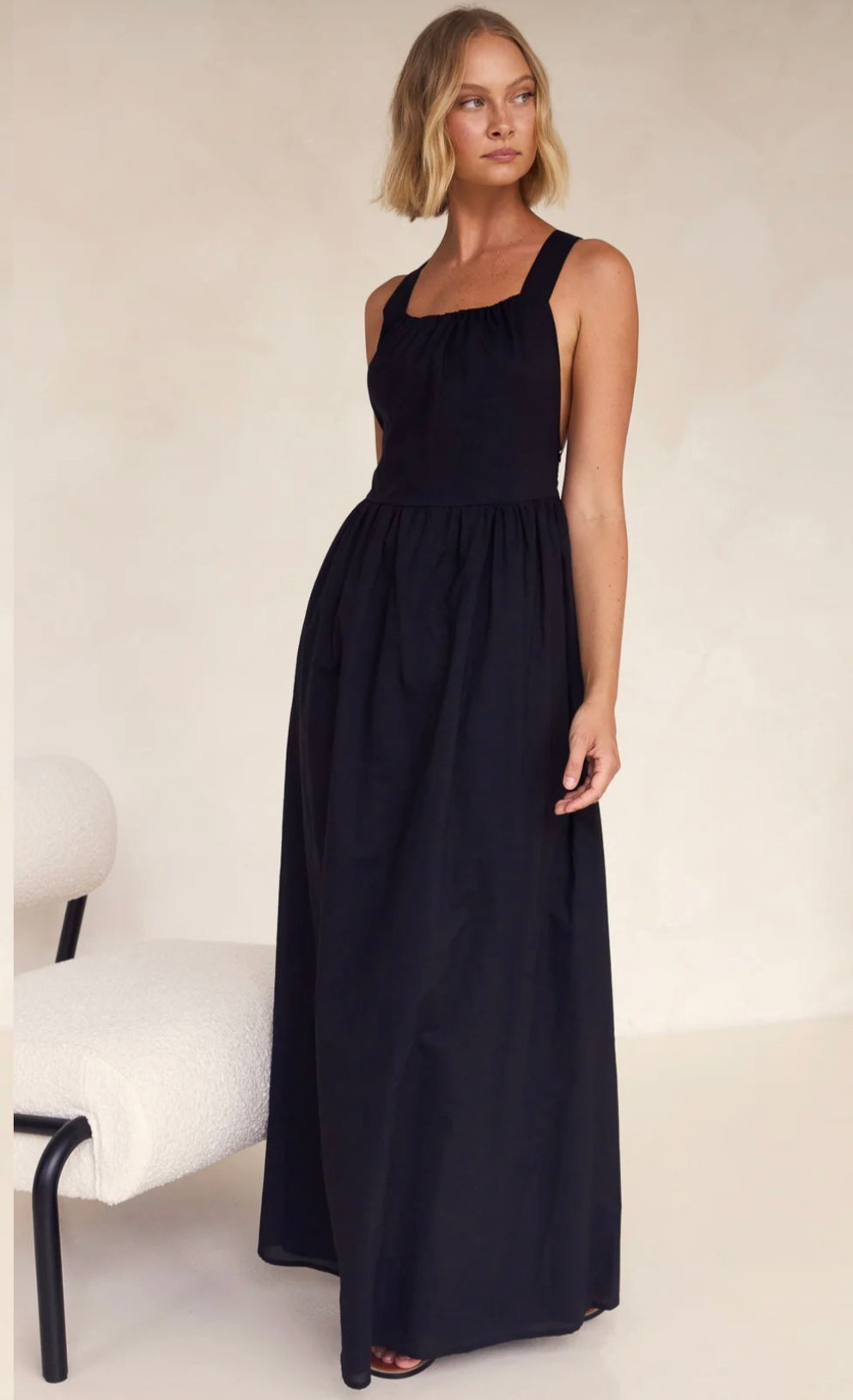 Black Poplin Cotton Dress