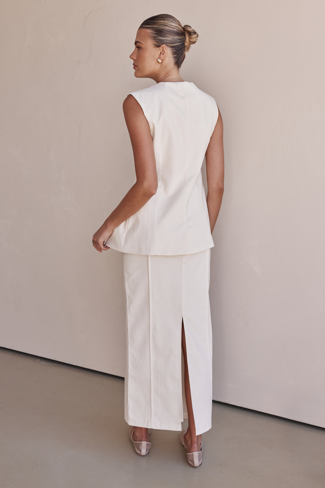 Linen Vest - Off-White Linen Vest for Women