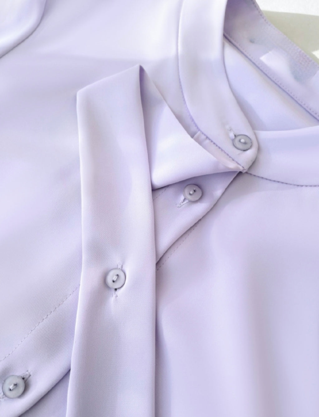 Tie-Neck Statement Blouse with Gathered Cuffs