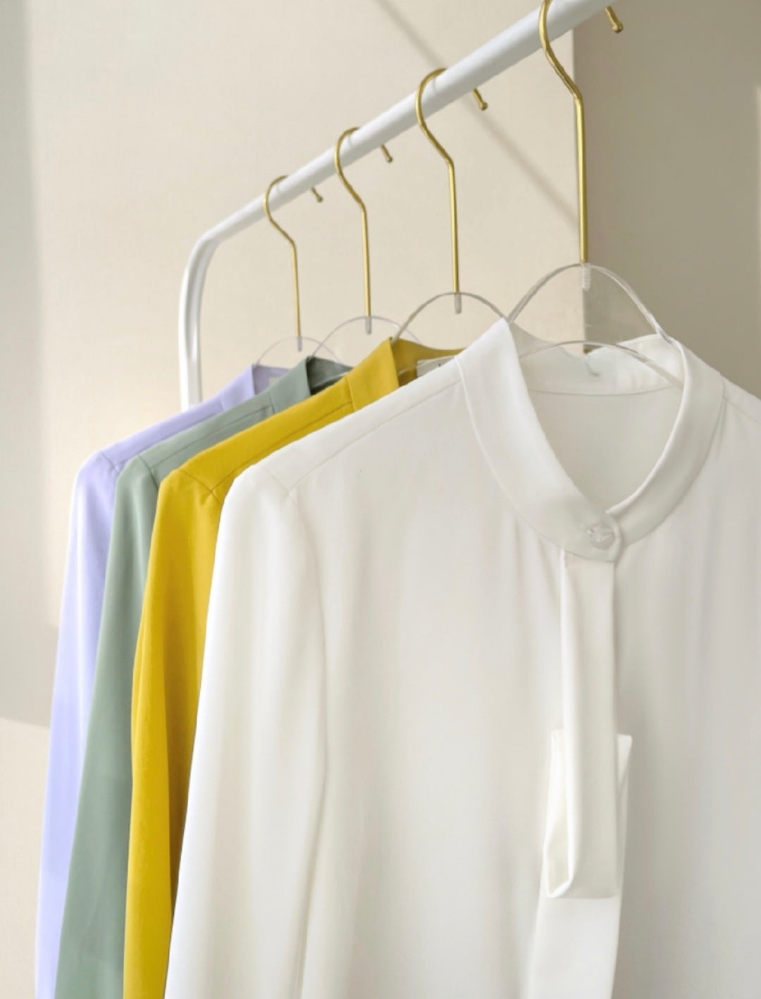 Tie-Neck Statement Blouse with Gathered Cuffs