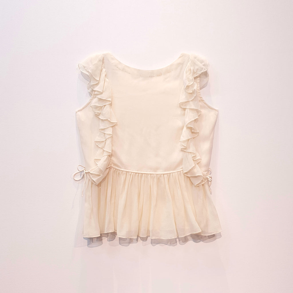 Georgette Peplum Top | Top with Frills | Embroidered Top | Sequins Top