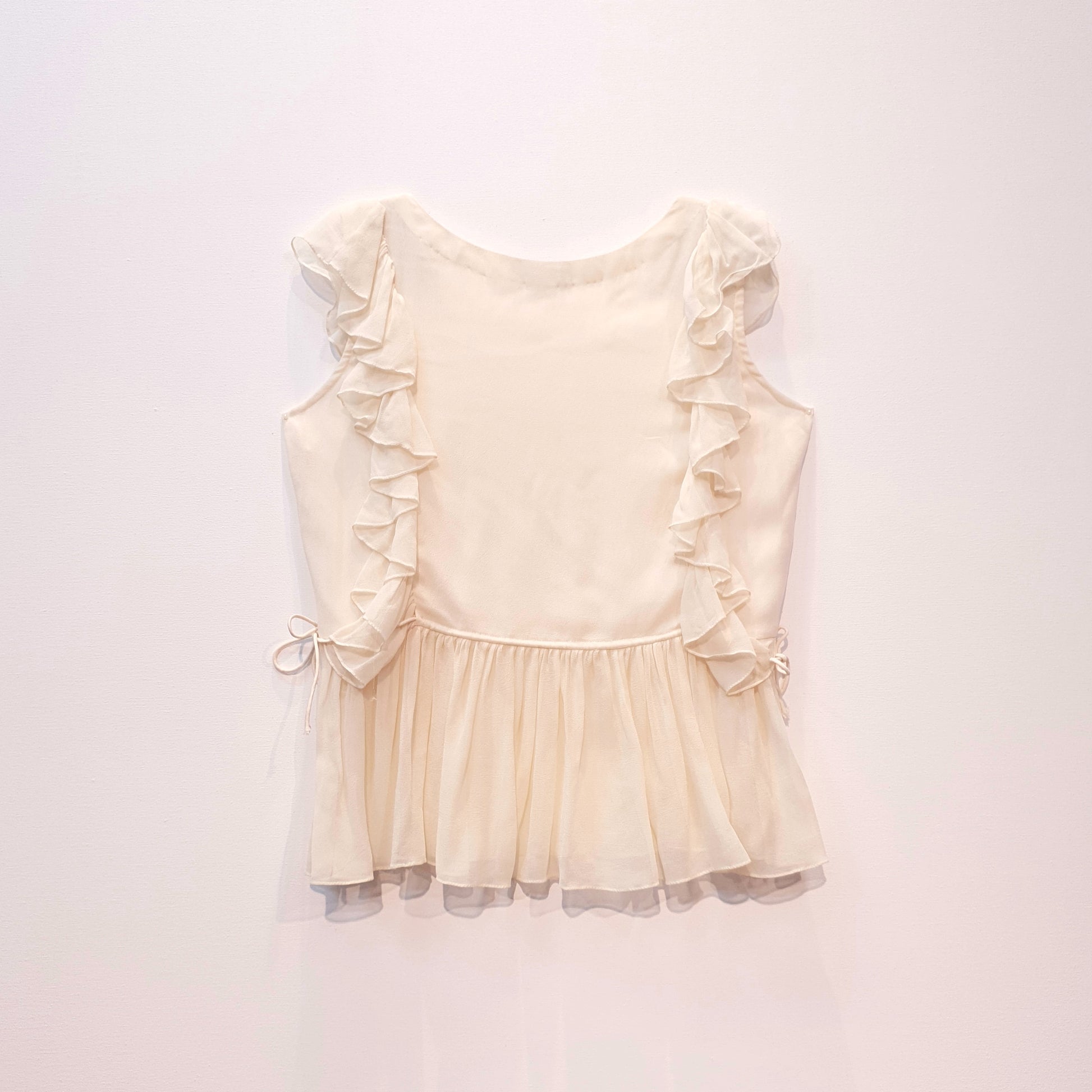 Georgette Peplum Top | Top with Frills | Embroidered Top | Sequins Top