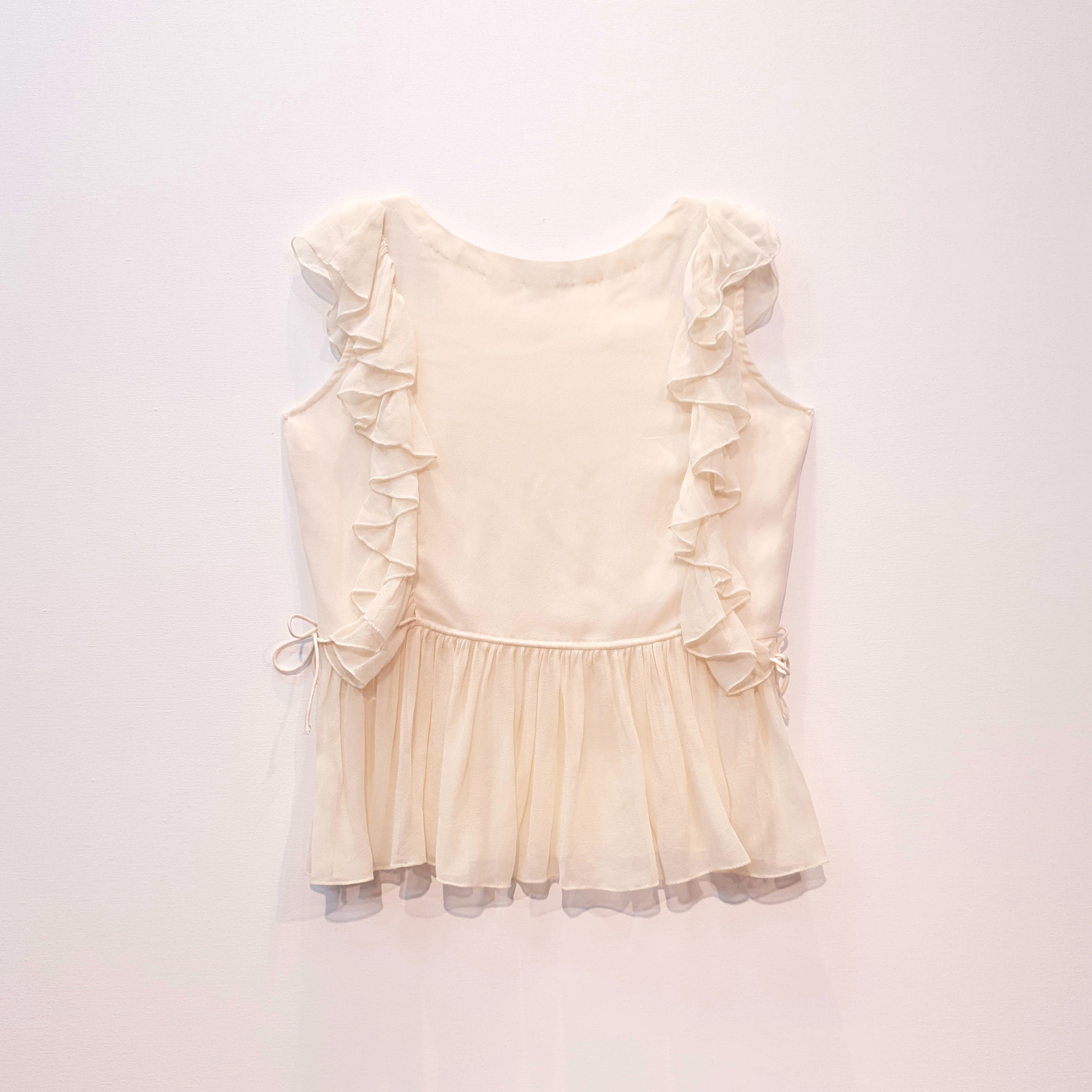 Georgette Peplum Top | Top with Frills | Embroidered Top | Sequins Top