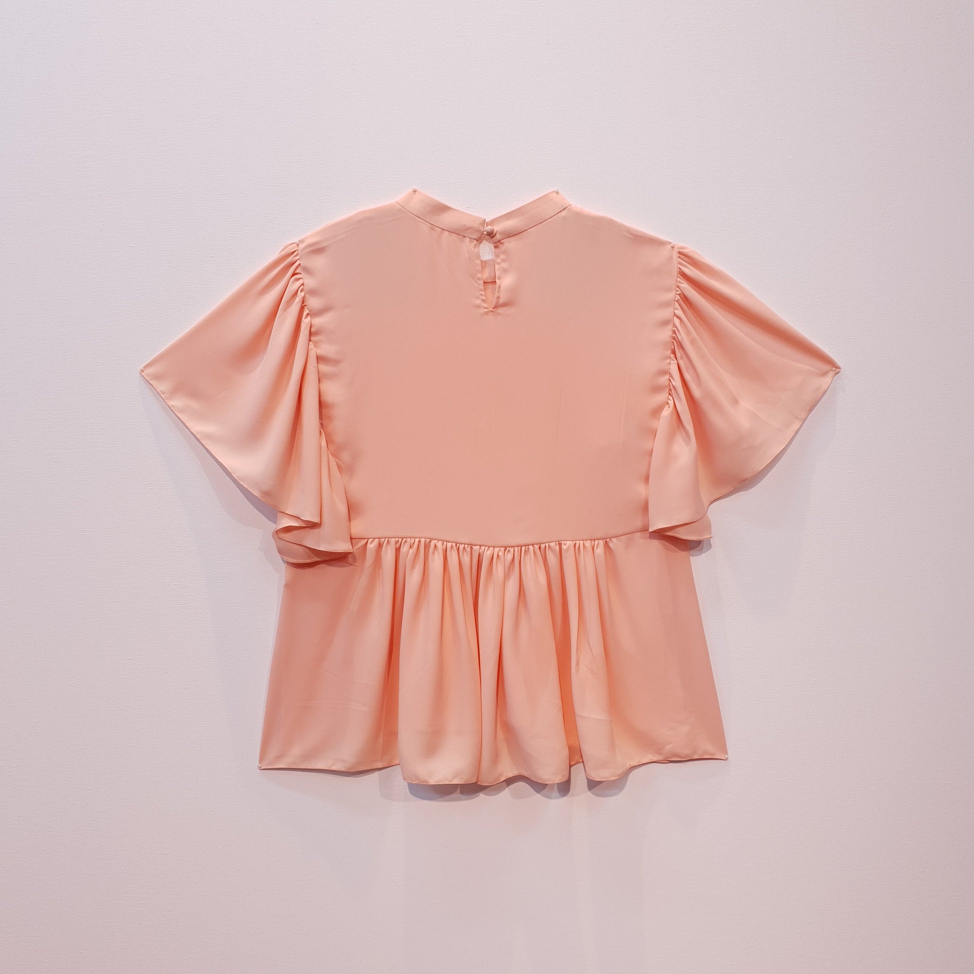 Peach Top | Frill Top | Embroidered Top | Georgette Top | Loose Style 
