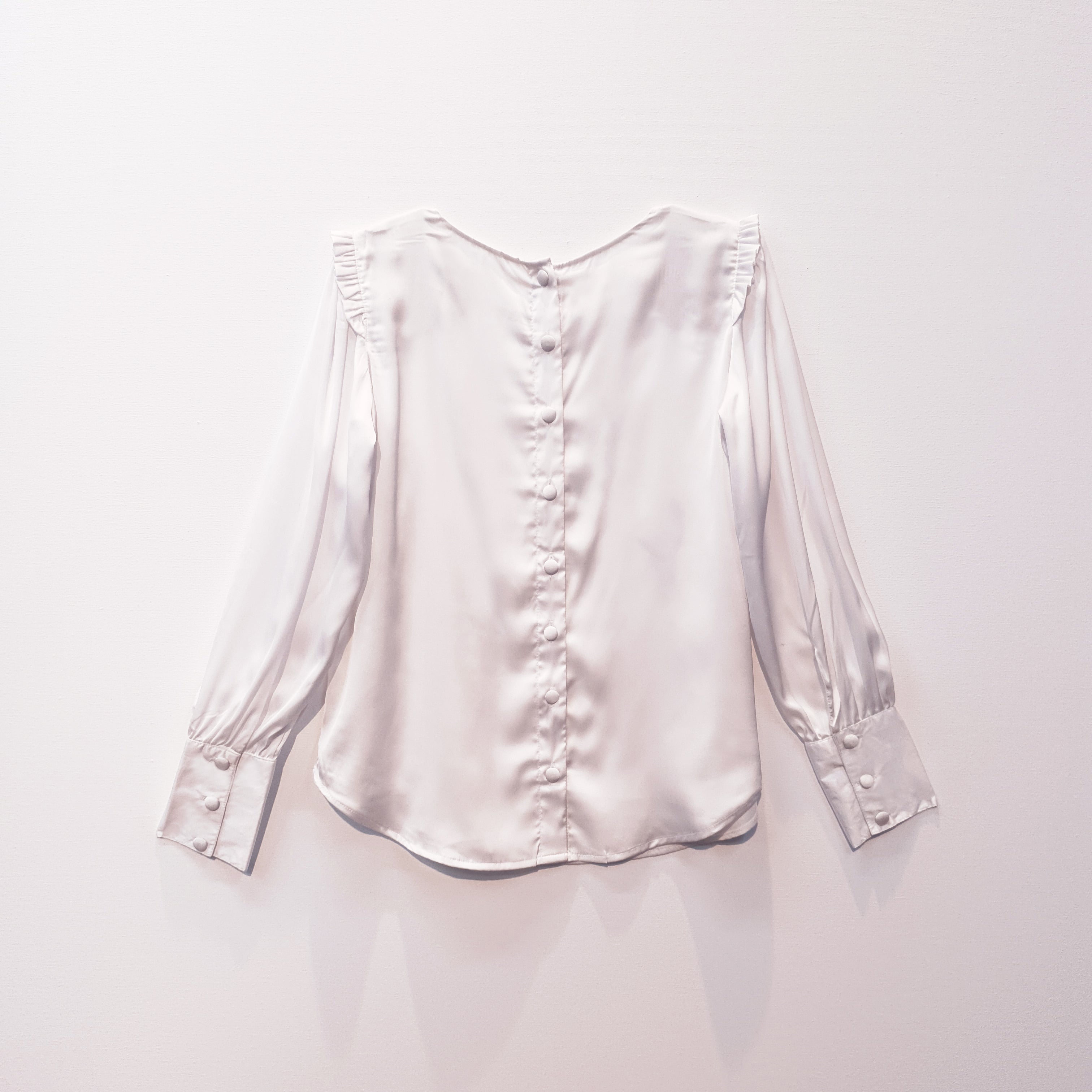 Satin Top | Embroidered Top | Sequin Top | Loose Fit Top | Puff Sleeve