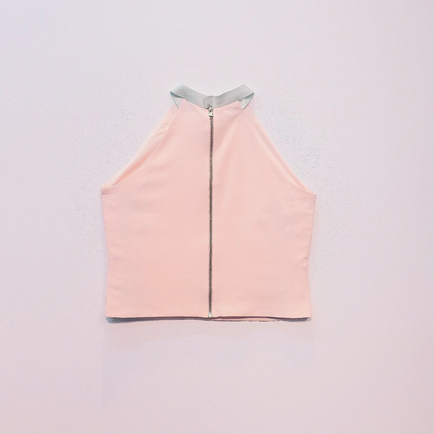 Peach Crop Top | Embroidered Top | Sequin Top | Halter Top